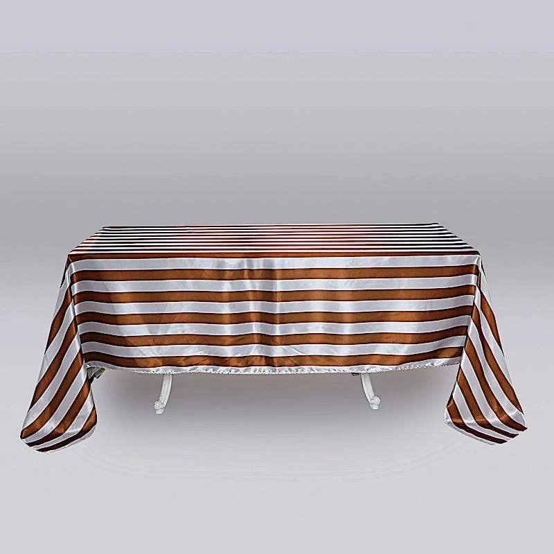 90x132" Stripes Satin Rectangle Tablecloth - Image 13