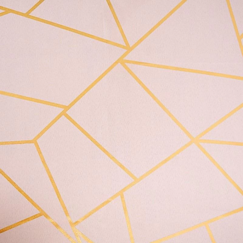 90x156 In Metallic Geometric Design Polyester Rectangle Tablecloth - Image 3