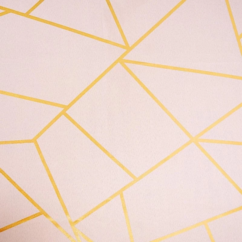 90x156 In Metallic Geometric Design Polyester Rectangle Tablecloth - Image 8