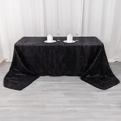 90x156 In Metallic Tinsel Polyester Rectangle Tablecloth