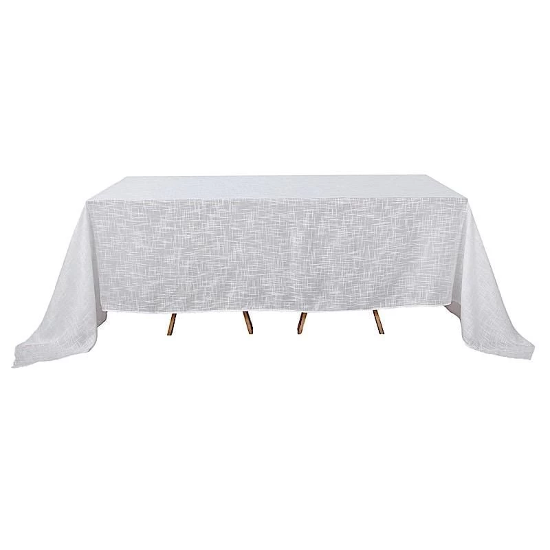 90x156 In Rectangular Premium Polyester Faux Burlap Tablecloth - Image 17