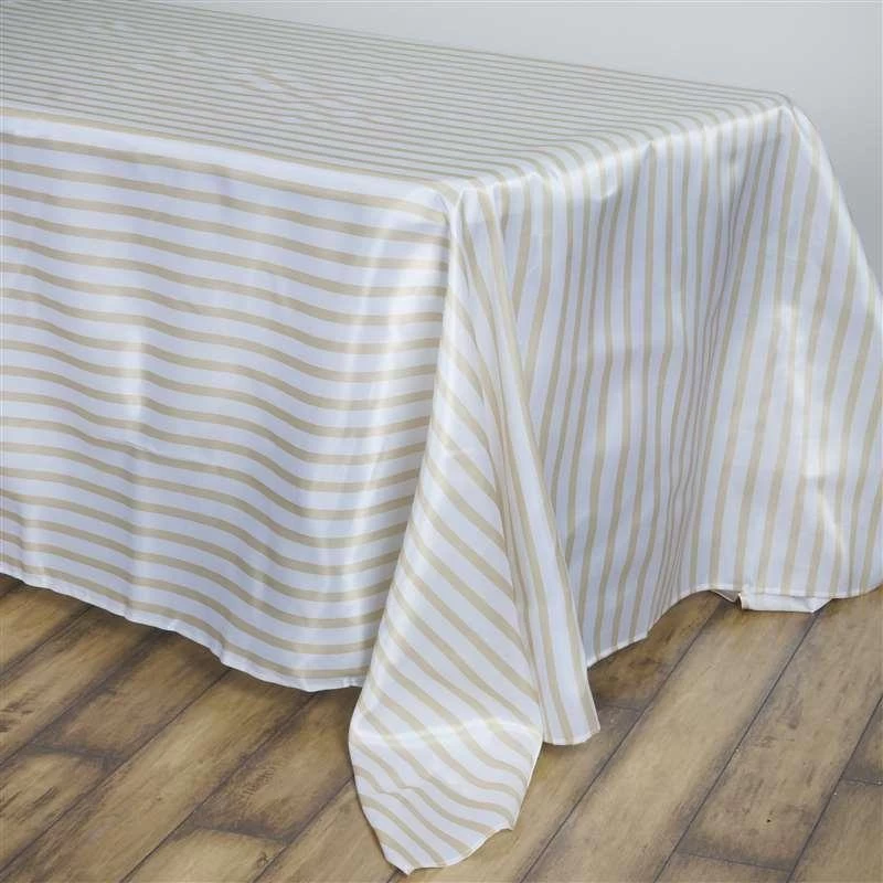 90x156" Satin Stripes Rectangle Tablecloth - Image 4