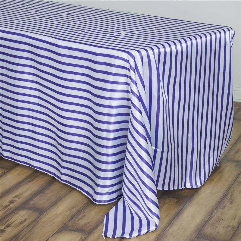 90x156" Satin Stripes Rectangle Tablecloth - Image 14