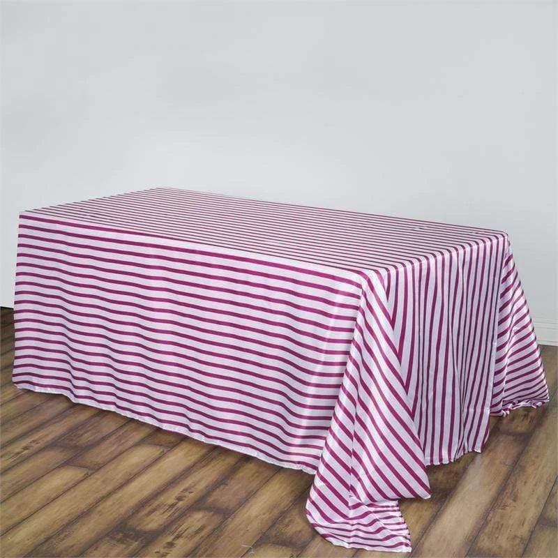 90x156" Satin Stripes Rectangle Tablecloth - Image 7