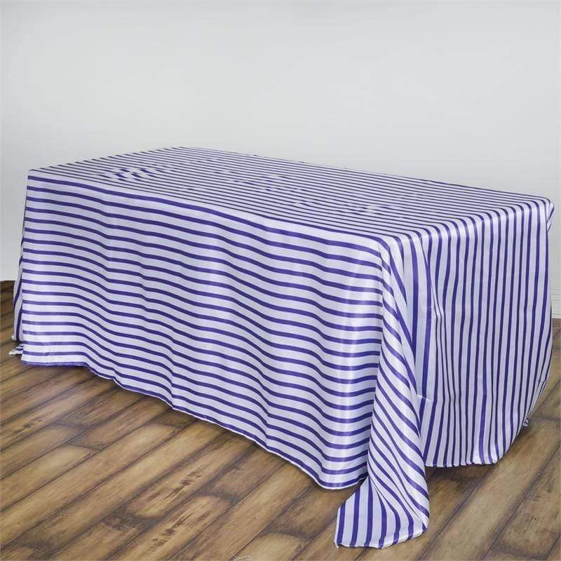 90x156" Satin Stripes Rectangle Tablecloth - Image 13