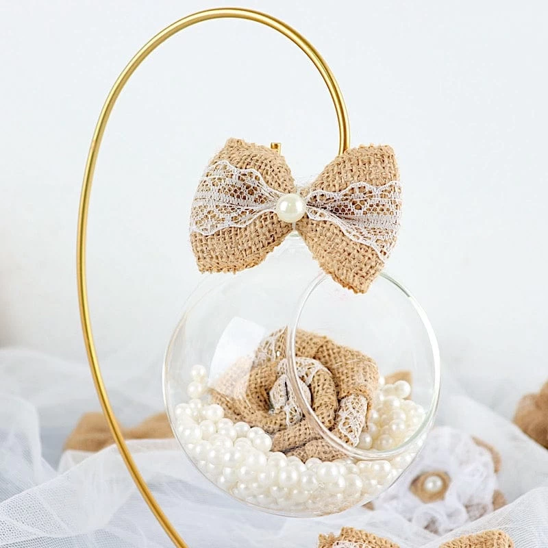 24 Natural Burlap Ribbons Assorted Pre Tied Bows And Flowers - Image 7