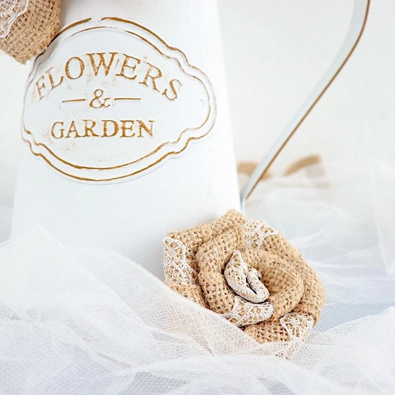 24 Natural Burlap Ribbons Assorted Pre Tied Bows And Flowers - Image 5