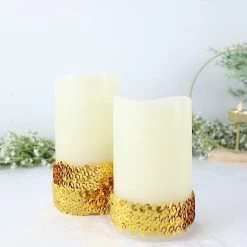 1 In X 10 Yards Metallic Sequin Ribbon With Elastic Lace Trim