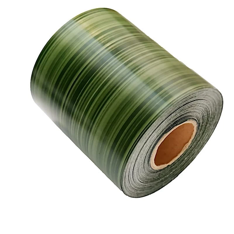 Green 50 Yards 4 In Satin Ribbon Roll With Two Sided Ti Leaf Pattern - Image 11