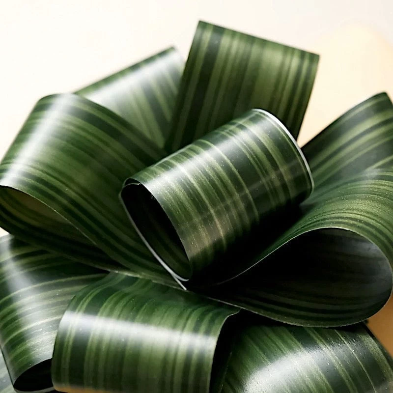 Green 50 Yards 4 In Satin Ribbon Roll With Two Sided Ti Leaf Pattern - Image 10
