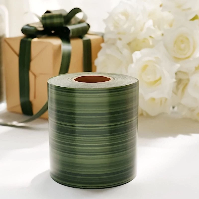 Green 50 Yards 4 In Satin Ribbon Roll With Two Sided Ti Leaf Pattern - Image 8