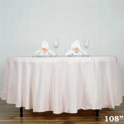 108 In Polyester Round Tablecloth Party Supplies Wedding Linens