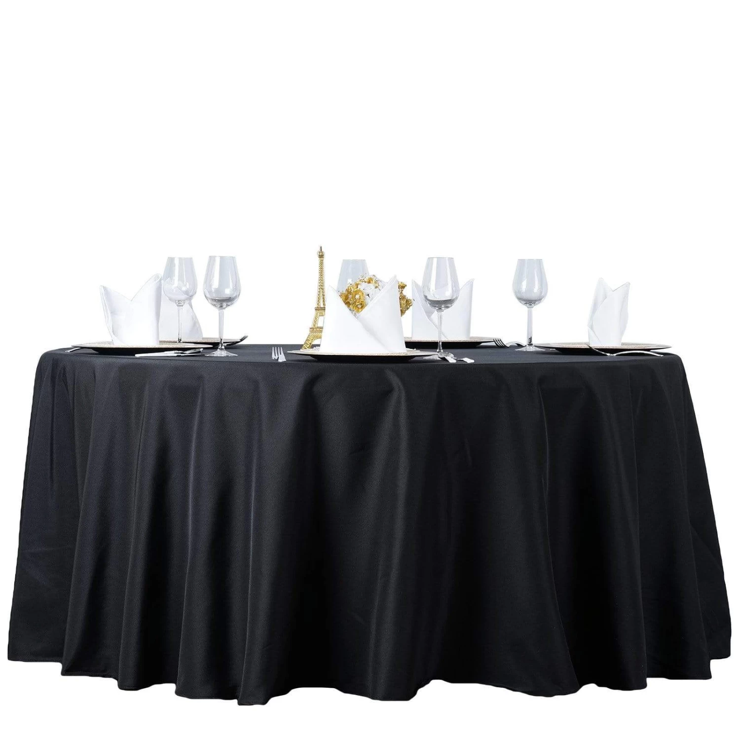 108 In Premium Polyester Round Tablecloth Wedding Party Supplies - Image 2