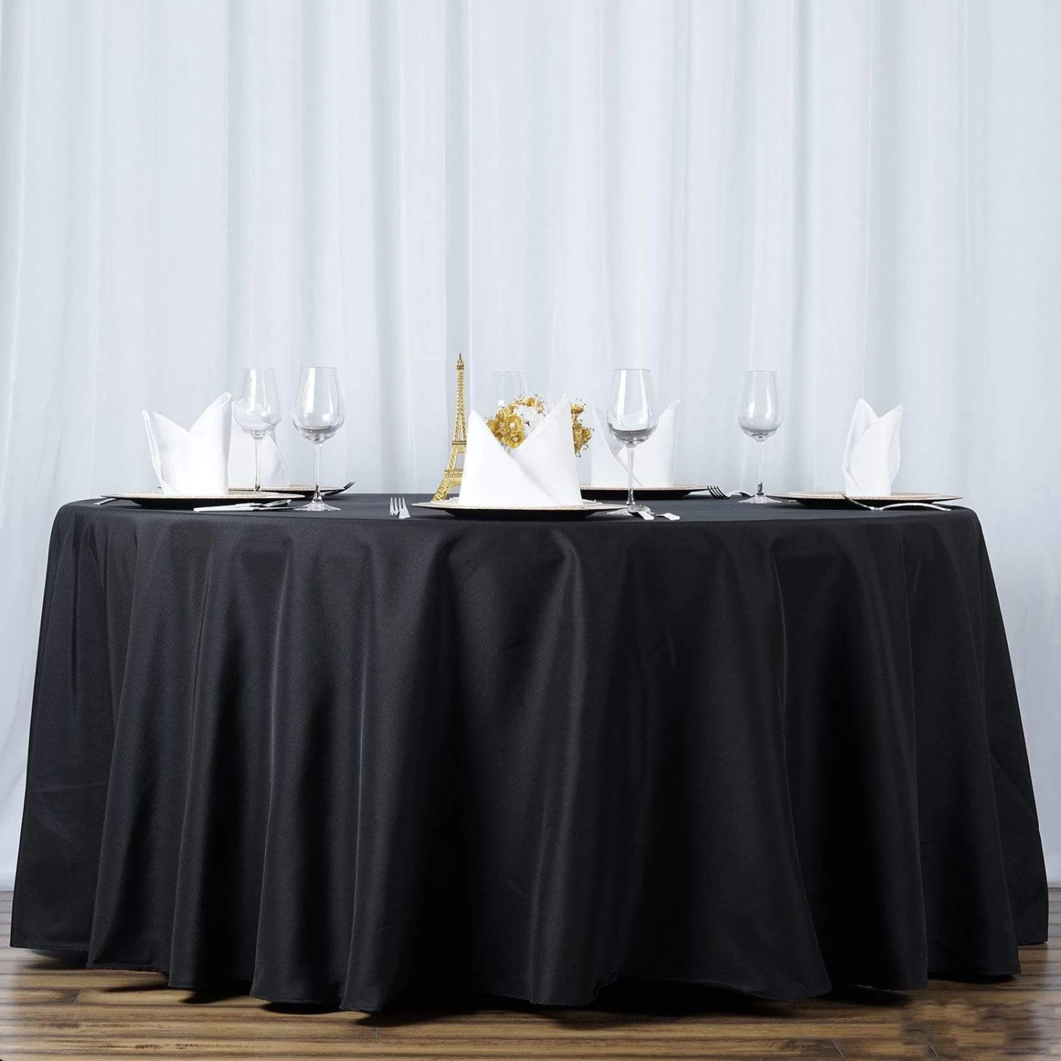 108 In Premium Polyester Round Tablecloth Wedding Party Supplies - Image 5