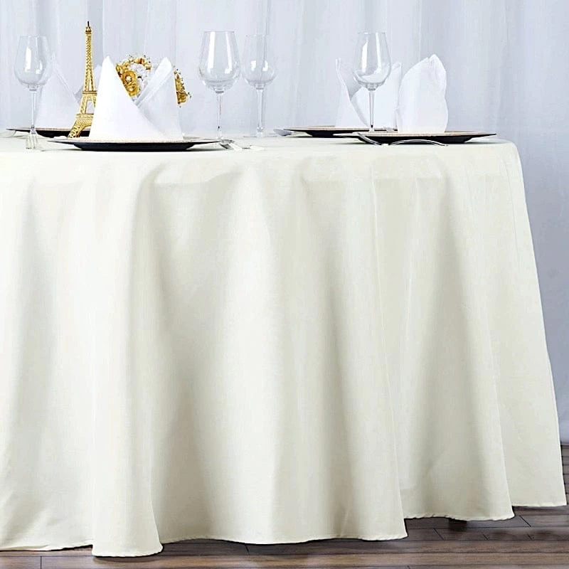 108 In Premium Polyester Round Tablecloth Wedding Party Supplies - Image 9