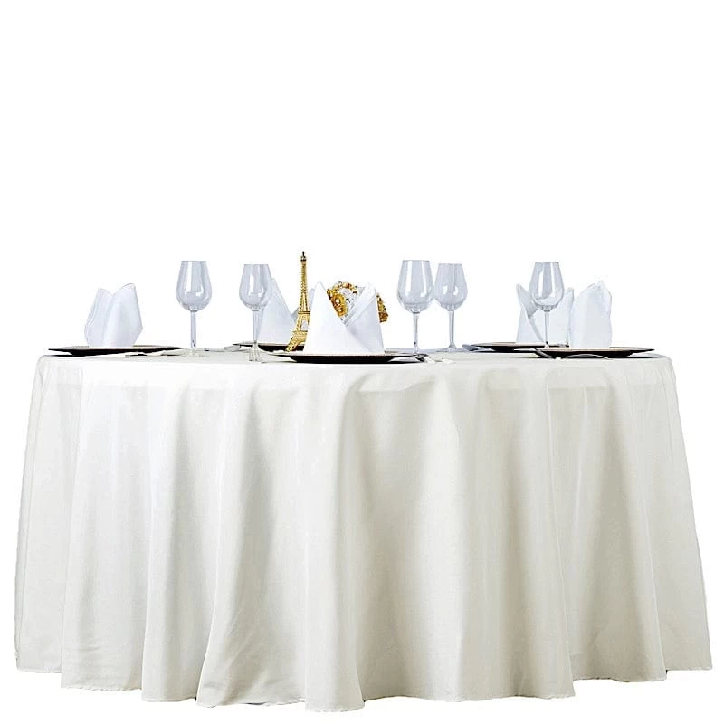 108 In Premium Polyester Round Tablecloth Wedding Party Supplies - Image 10