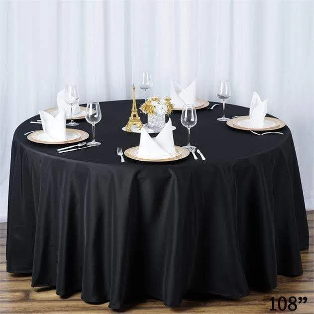 108 In Premium Polyester Round Tablecloth Wedding Party Supplies