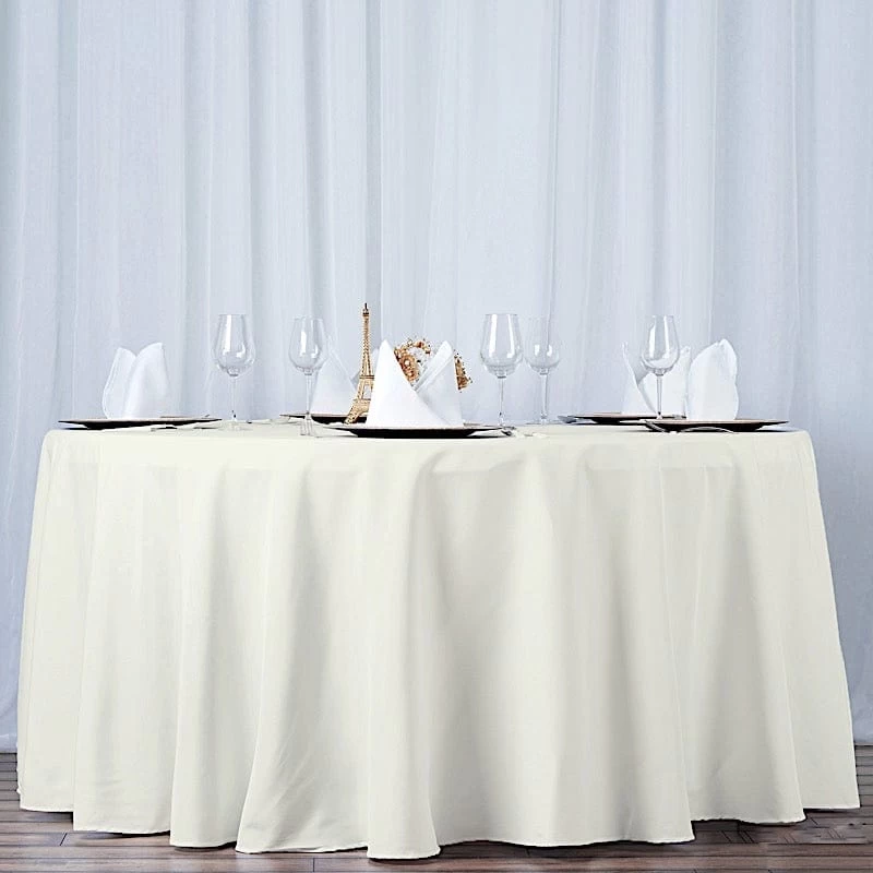 108 In Premium Polyester Round Tablecloth Wedding Party Supplies - Image 8