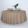 108 In Round Premium Polyester Faux Burlap Tablecloth