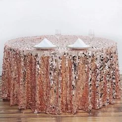 120" Big Payette XL Sequin Round Tablecloth