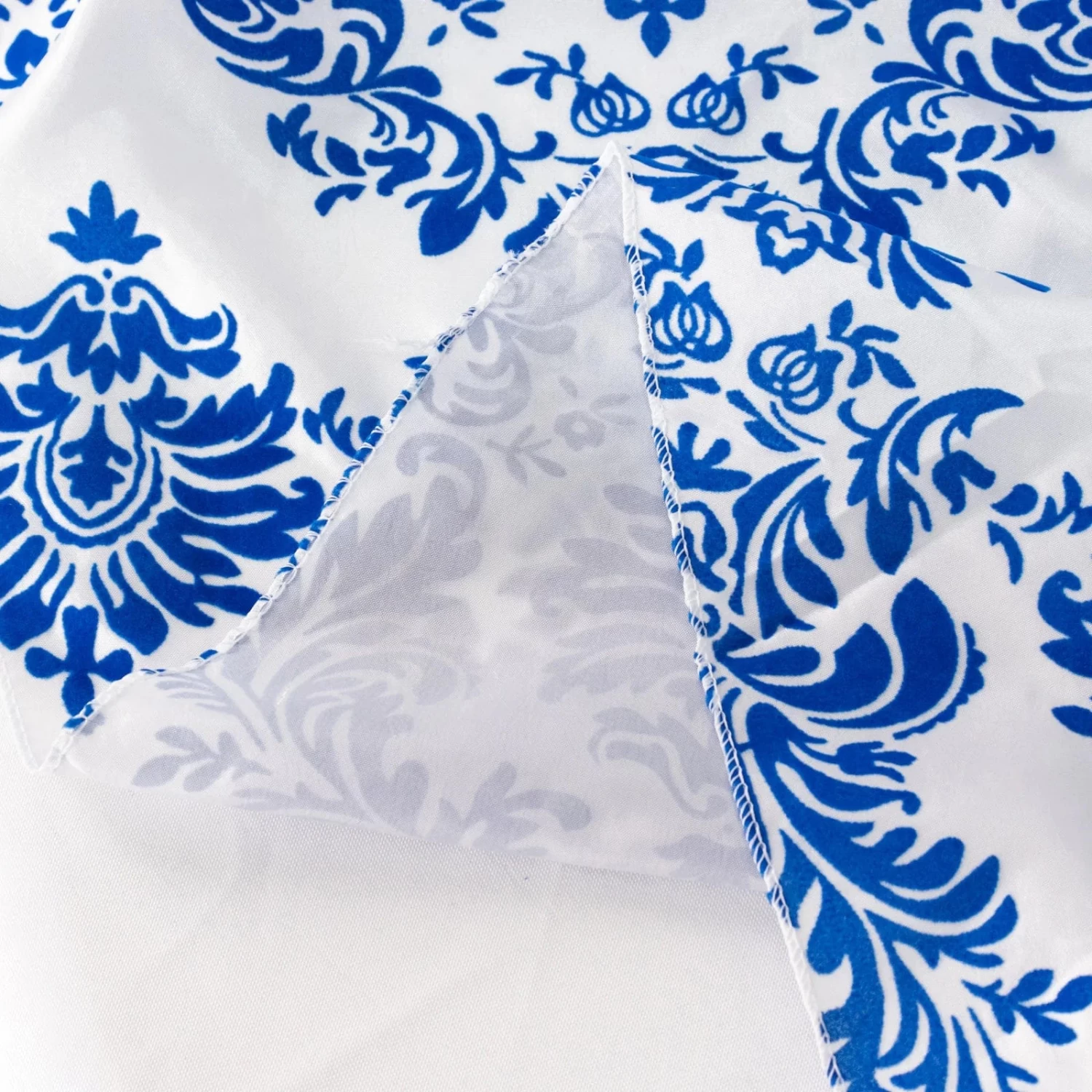 120 In Damask Taffeta Round Tablecloth With Velvet Flocking - Image 20