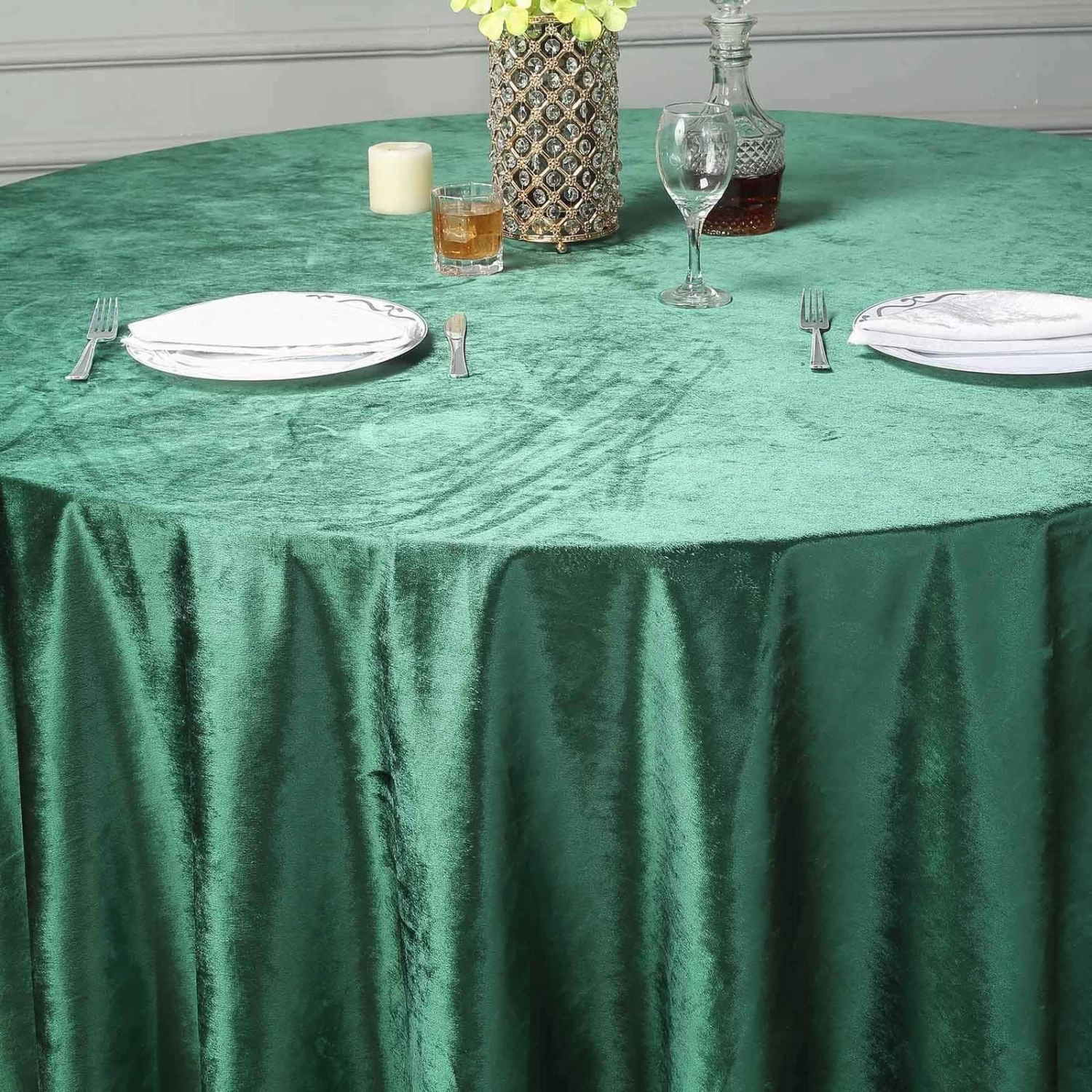 120 In Round Premium Velvet Tablecloth - Image 3