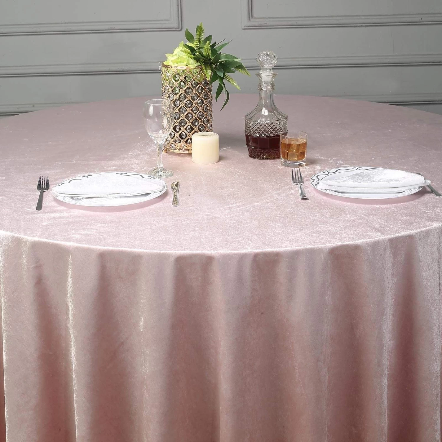 120 In Round Premium Velvet Tablecloth - Image 11