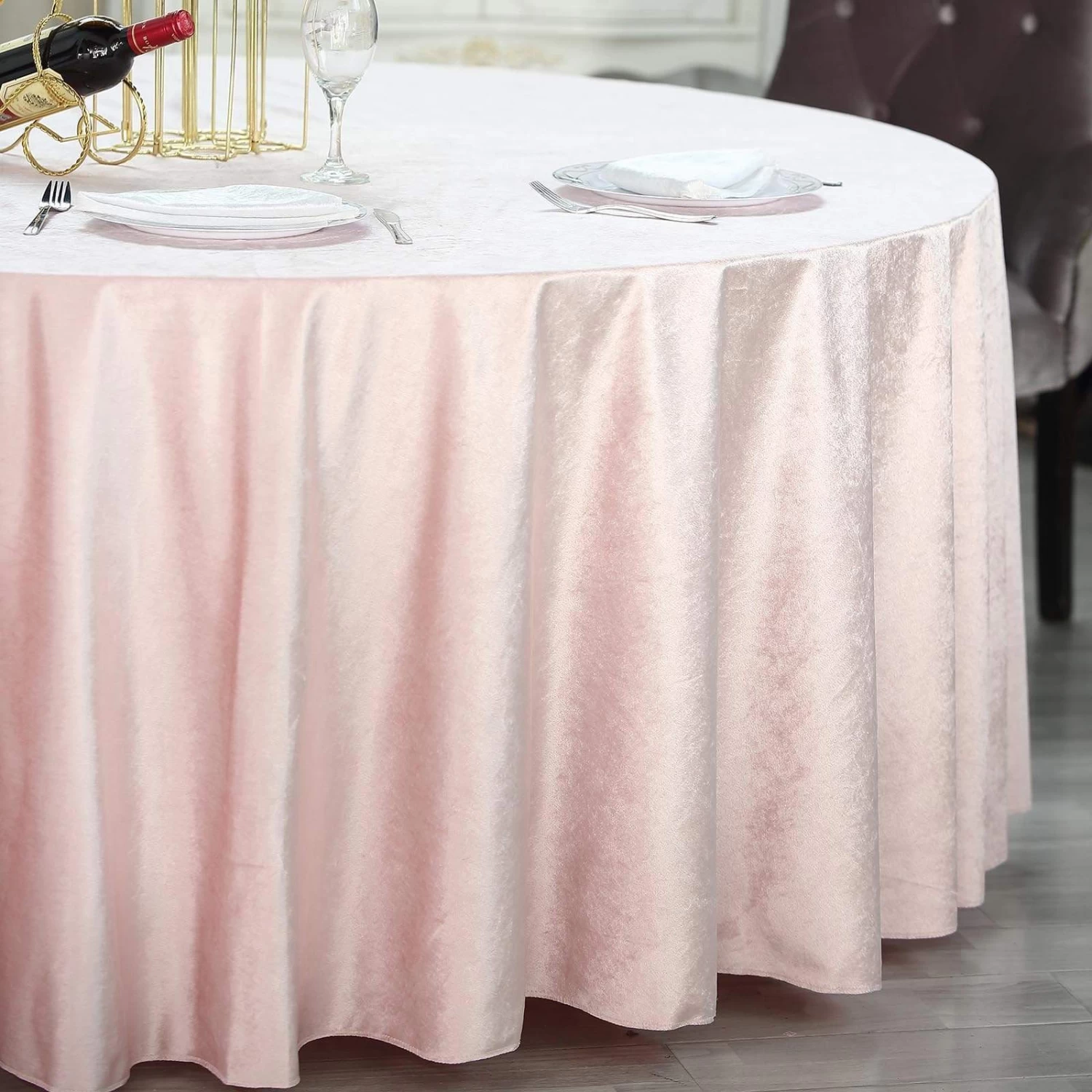 120 In Round Premium Velvet Tablecloth - Image 12