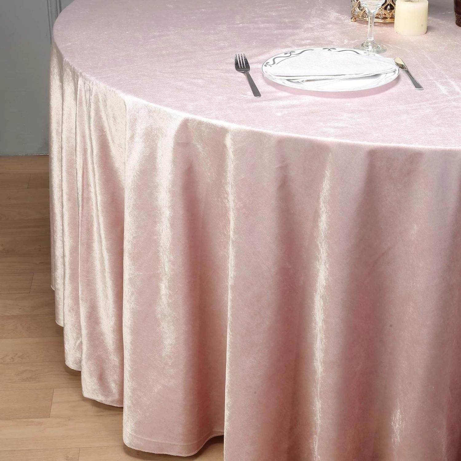 120 In Round Premium Velvet Tablecloth - Image 14