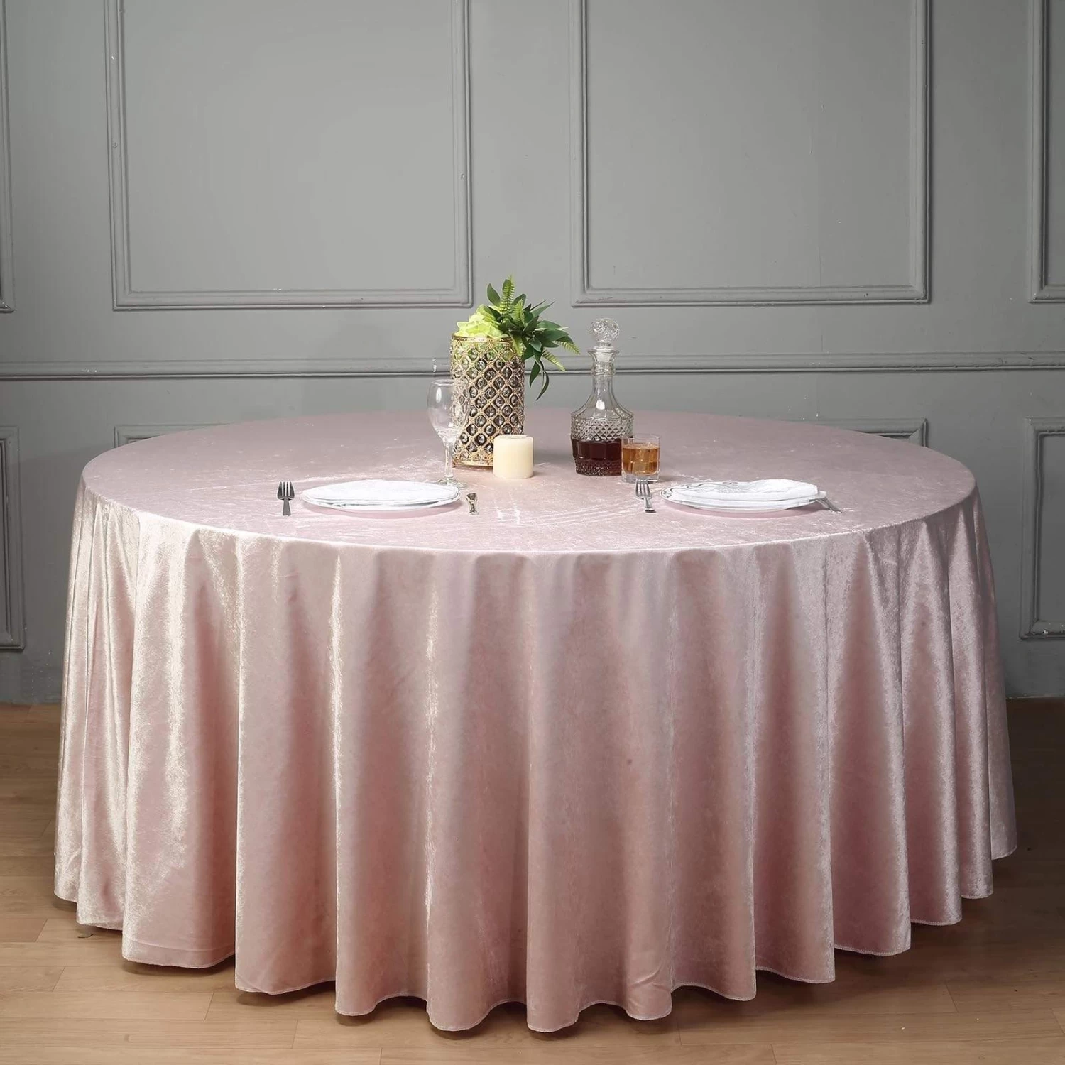 120 In Round Premium Velvet Tablecloth - Image 9