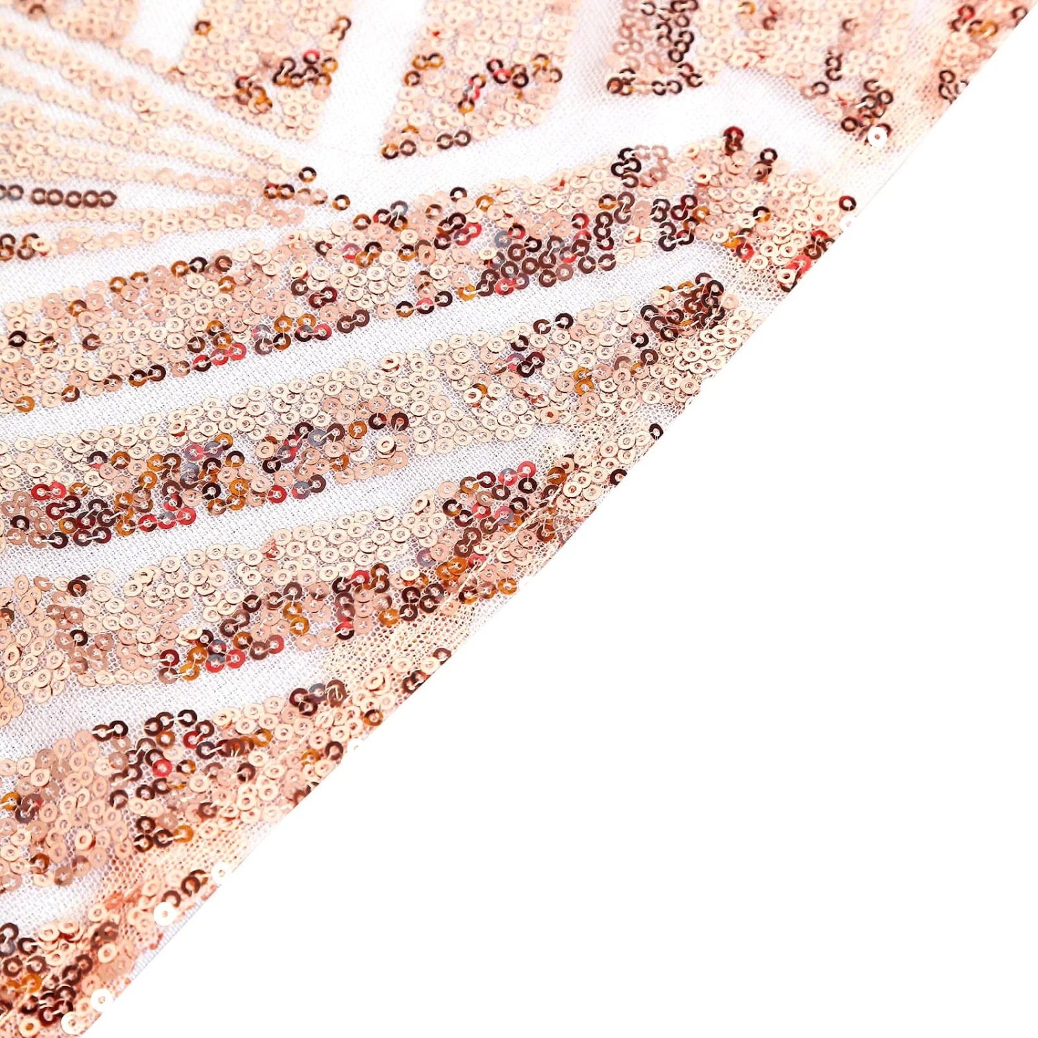 120 In Sequined Geometric Design Tulle Round Tablecloth - Image 9