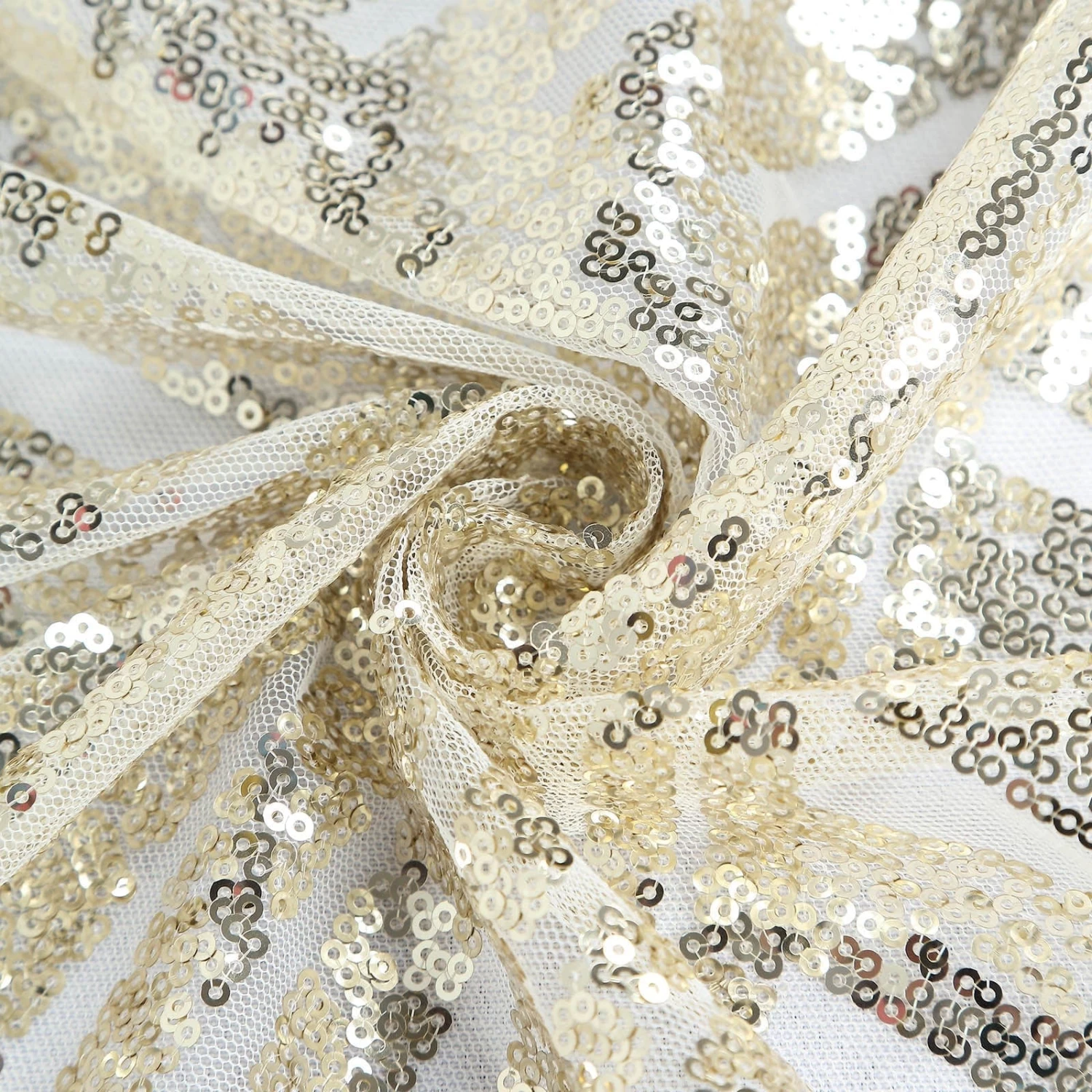 120 In Sequined Geometric Design Tulle Round Tablecloth - Image 17