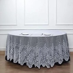 120 Inch Premium Lace Round Tablecloth