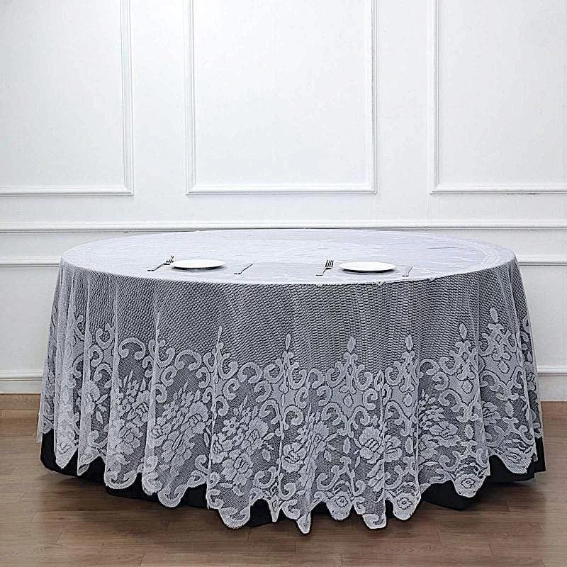 120 Inch Premium Lace Round Tablecloth
