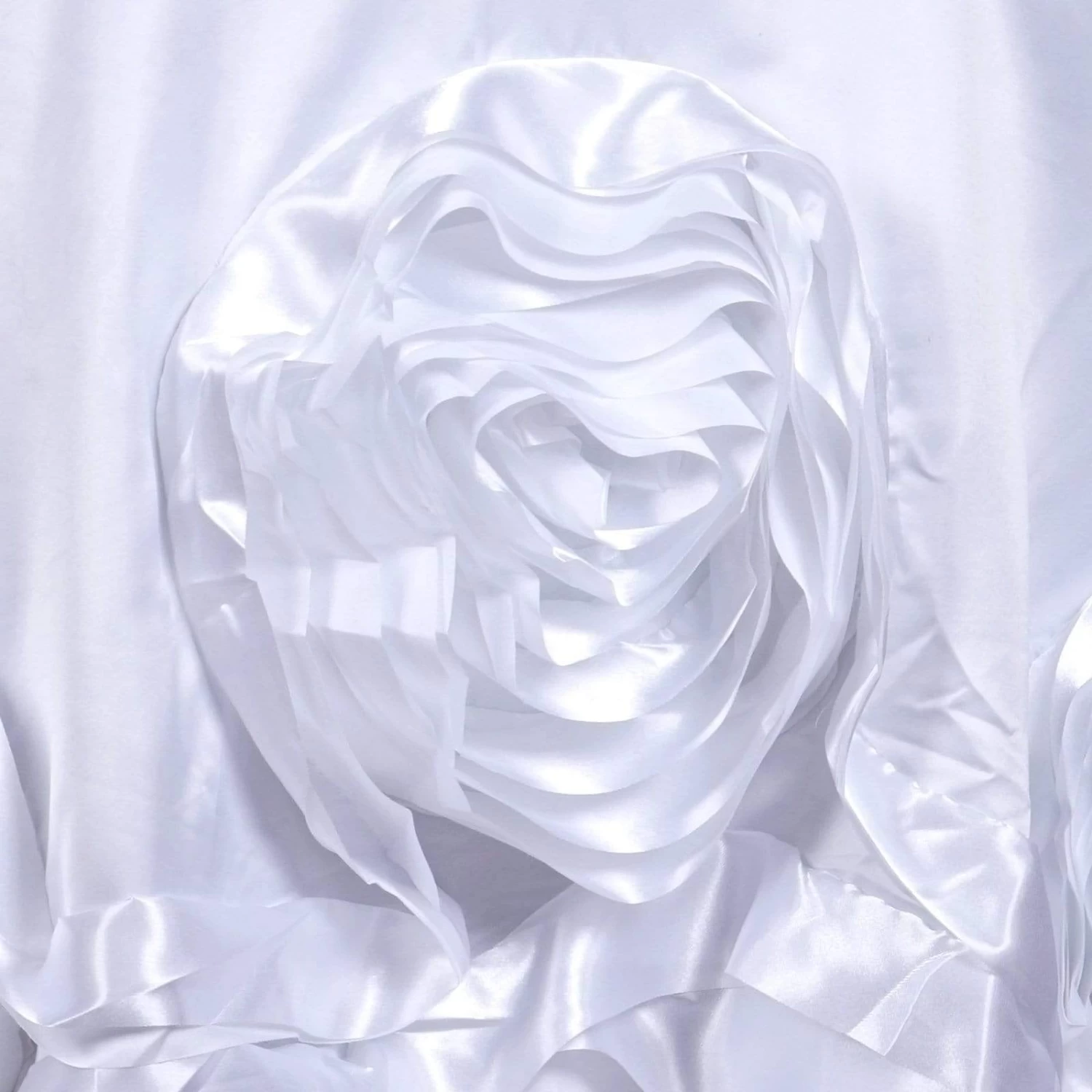 120" Round Large Raised Roses Lamour Satin Tablecloth - Image 7