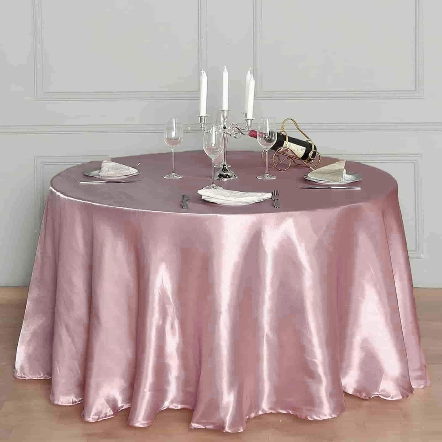 120" Satin Round Tablecloth - Image 4