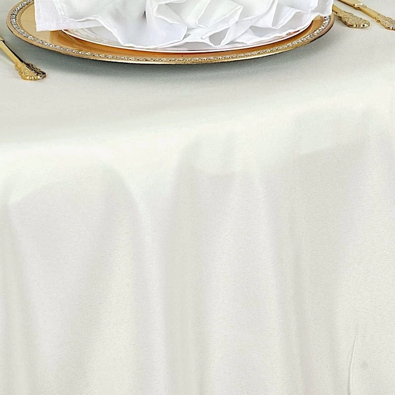 132 In Premium Polyester Round Tablecloth Wedding Party Supplies - Image 9