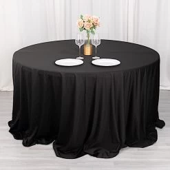 132 In Premium Scuba Polyester Round Tablecloth Party Linens