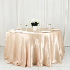 132 In Satin Round Tablecloth