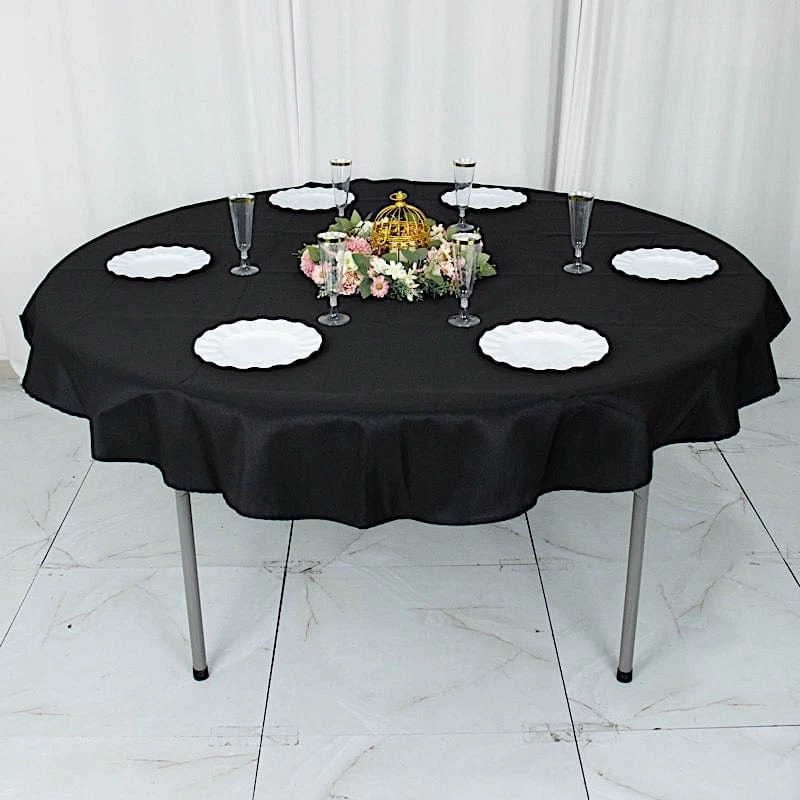 70 In Round Tablecloth Premium Polyester Table Cover Wedding Linens - Image 2