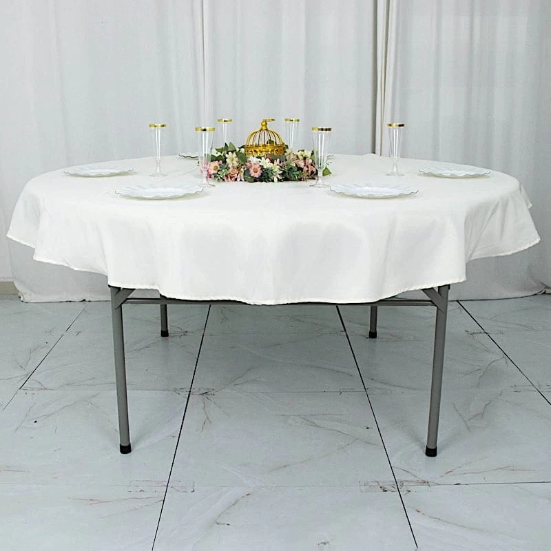 70 In Round Tablecloth Premium Polyester Table Cover Wedding Linens - Image 15