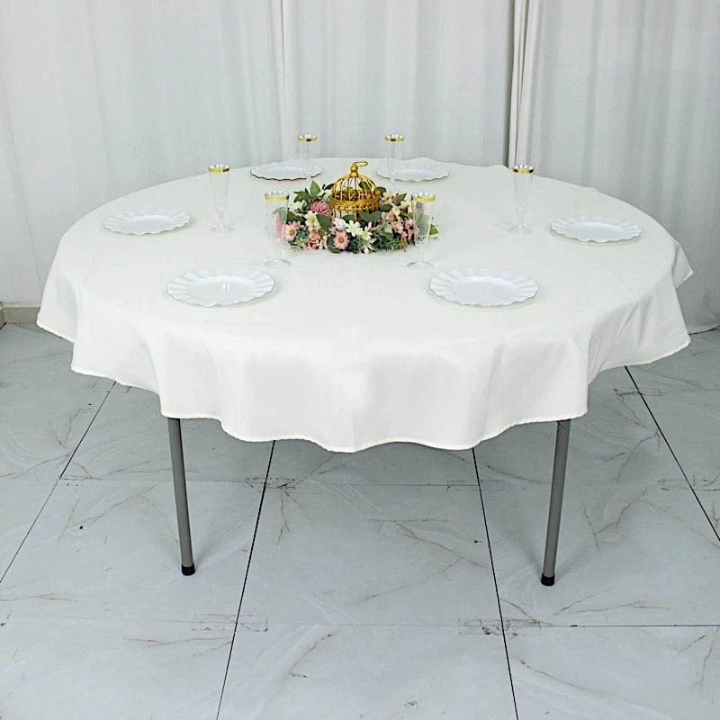 70 In Round Tablecloth Premium Polyester Table Cover Wedding Linens - Image 11