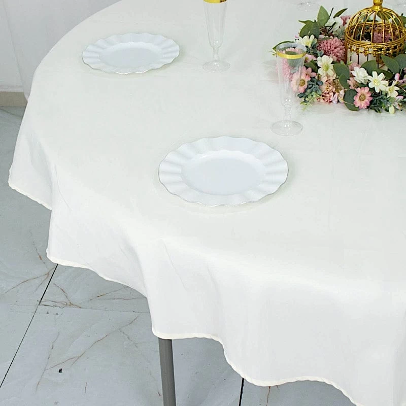 70 In Round Tablecloth Premium Polyester Table Cover Wedding Linens - Image 16