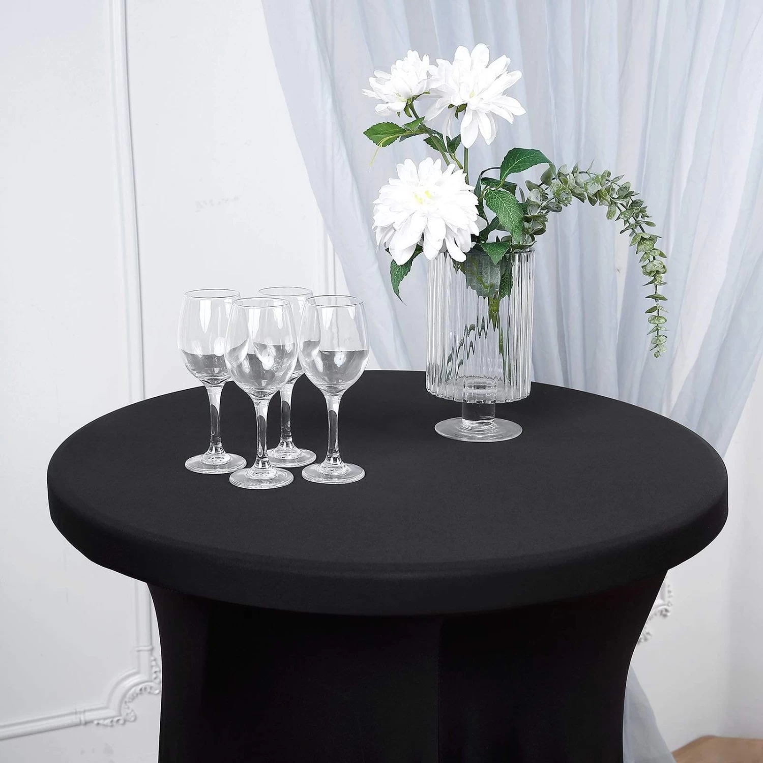 Cocktail Table Cover Natural Wavy Drapes Spandex Tablecloth - Image 7