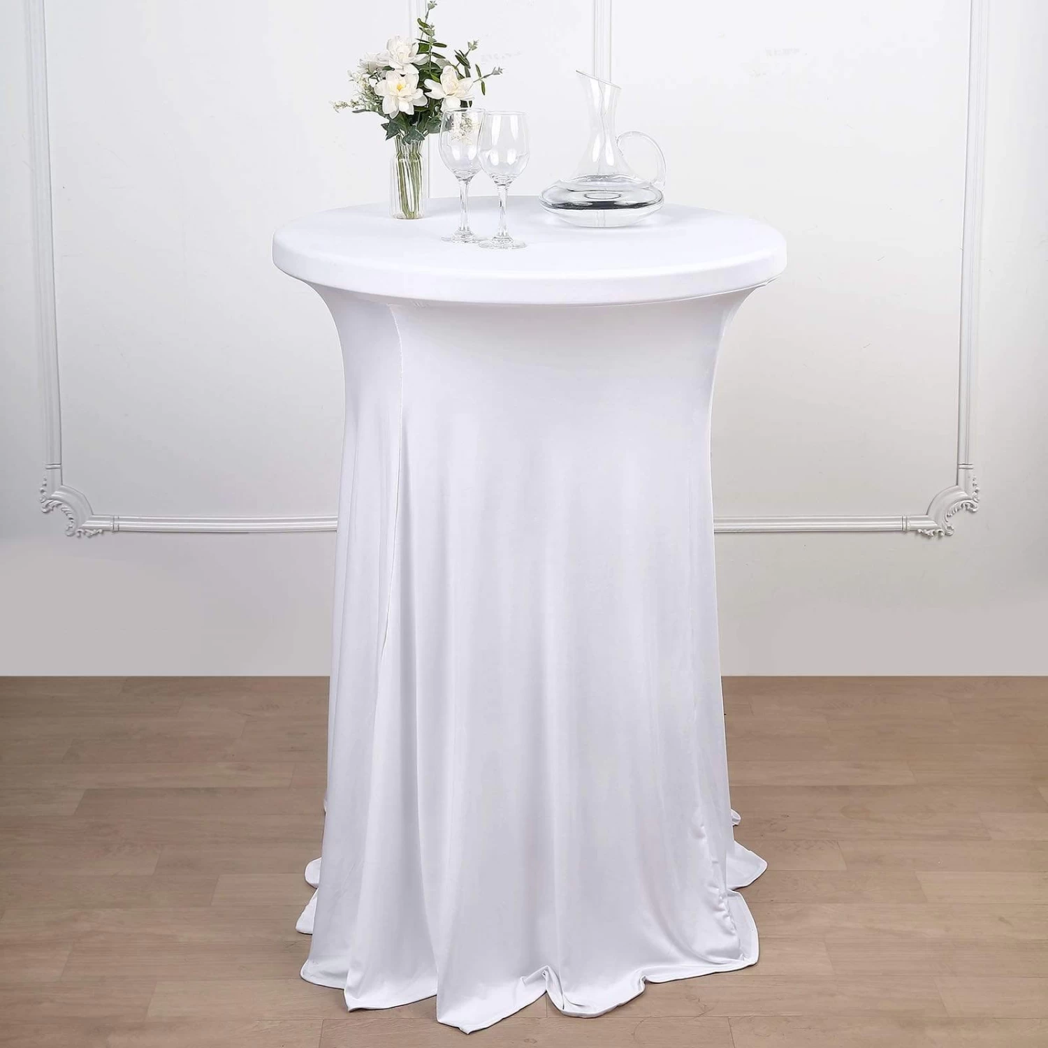Cocktail Table Cover Natural Wavy Drapes Spandex Tablecloth - Image 17