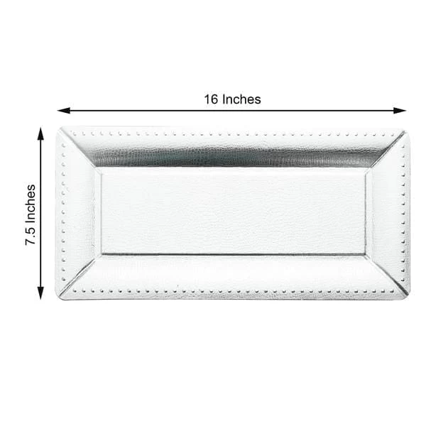 10 Rectangular Paper 16 In Long Serving Trays With Beaded Rim Design - Image 8