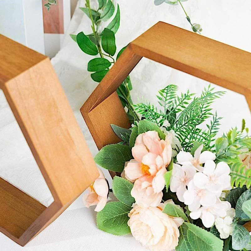 2 9 In Hexagon Geometric Wall Shelves Wood Centerpieces - Image 5