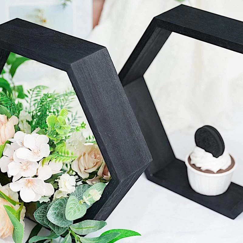 2 9 In Hexagon Geometric Wall Shelves Wood Centerpieces - Image 12