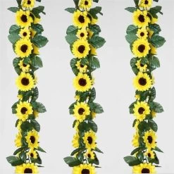 6 Ft Yellow 3D Chain Sunflower Garland