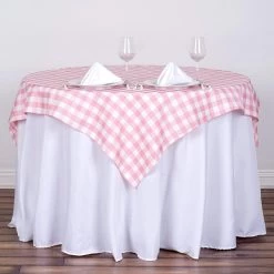 54" X 54" Square Gingham Checkered Polyester Tablecloth
